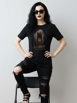 🔥 Dark Gothic Lantern PNG: "Light for the Damned" Horror Ghost Hand T-Shirt Design 🔥