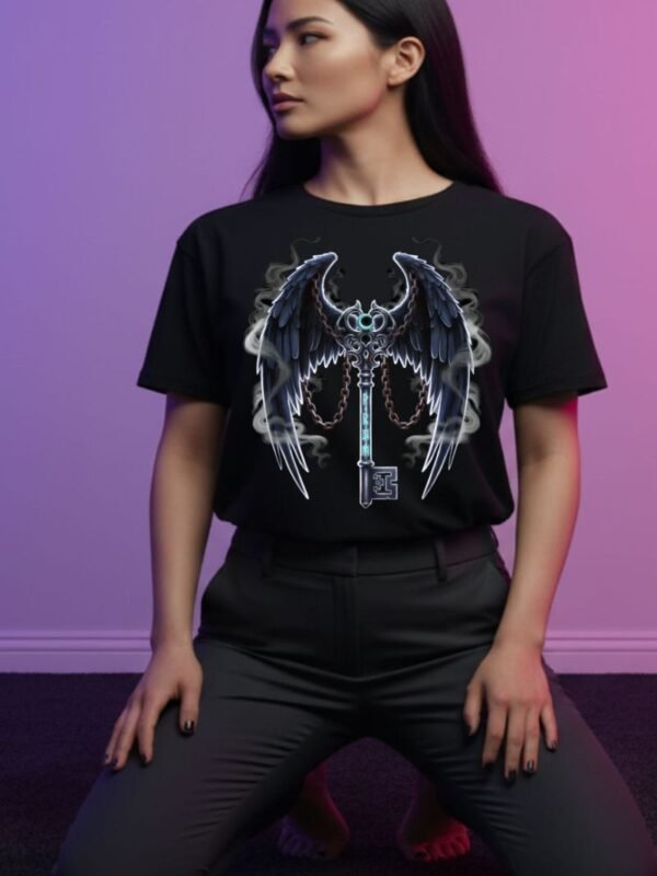 Shadow Lock PNG | Gothic Winged Key Digital Download Runes