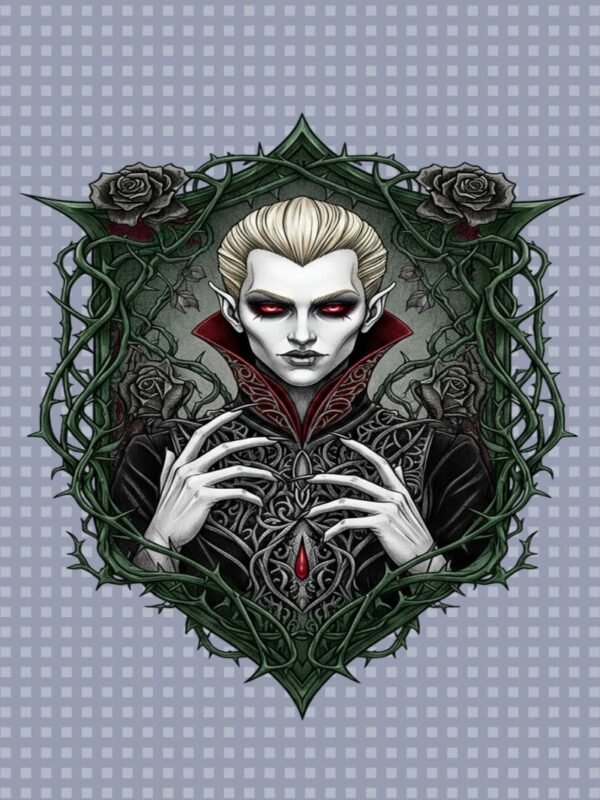 The Thorns and Thirst PNG | Gothic Vampire Art T-Shirt Design