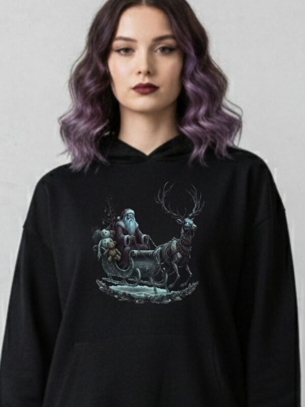 Phantom Sleigh PNG | Skeletal Santa & Ghost Reindeer | Dark Gothic Christmas Horror File | Cursed Hunt Sublimation DTF Design