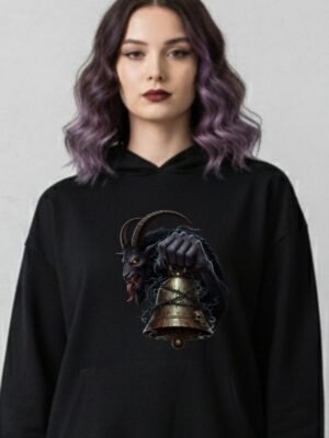 Krampus Gilded Bell PNG | Dark Fantasy Christmas Horror File | Gothic T-Shirt Sublimation Design | Spooky Winter Demon DTF