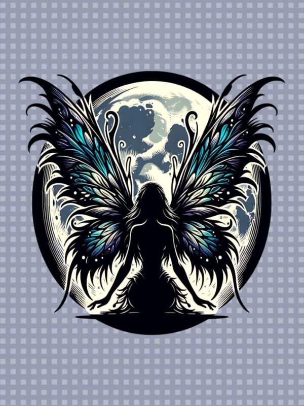 Whisper of the Moon PNG | Gothic Fairy Under Moonlight | Dark Fantasy Digital Download | Celestial Fairy Art Printable