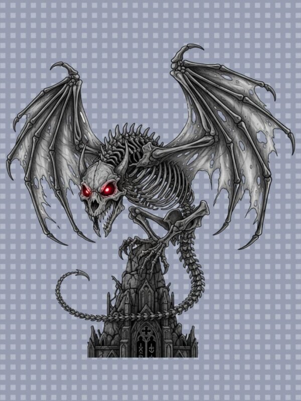 2 Crypt Keeper Wyvern PNG | Gothic Gargoyle Skull Art PNG