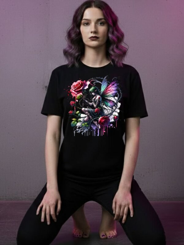 Thorned Embrace Watercolor Gothic Fairy PNG | Dark Fantasy Fairy with Roses | High-Quality Digital Download | Gothic Art Printable Design