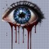 The Bleeding Eye PNG Digital Download | Shattered Crystal Eye Sublimation File | Gothic Horror Art 4600x5000 px