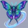 Glowing Spirit Moth PNG | Dark Fantasy Sublimation File for T-Shirts & Merch | Electric Blue & Purple Gothic Art