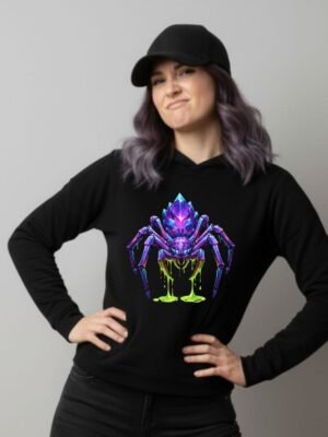 Untitled design (52) Crystal Spider PNG Digital Download | Glowing Amethyst & Sapphire Gothic Art | Dark Fantasy Sublimation File 4600x5000 px