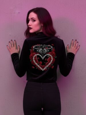 Shattered Vow PNG | Gothic Collar Clip Art | Broken Chain Heart | Dark Romance Rose Emblem | High Contrast Sublimation Design