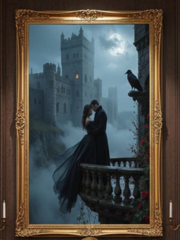 Mists of Betrayal - Haunted Castle Dark Romance Digital Art Print