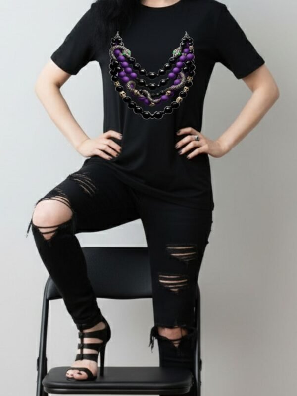 Gothic Serpent Skull Beads PNG | Dark Fantasy Mardi Gras Necklace | Voodoo Queen Clipart | High Contrast Digital Download