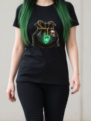 Gris-Gris Charm Bag PNG | Voodoo Mystical Pouch Clipart | Dark Bayou Magic Digital Download | Glowing Emerald Skull