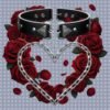 Shattered Vow PNG | Gothic Collar Clip Art | Broken Chain Heart | Dark Romance Rose Emblem | High Contrast Sublimation Design