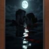 2 Dark Water Embrace | Gothic Romance Wall Art Print | Full Moon Night Love
