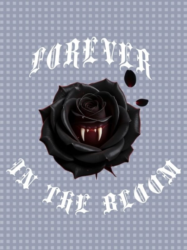 Forever In The Bloom Vampire Rose PNG | Gothic Macabre Floral Clipart | High Contrast Dark Fantasy Digital Download