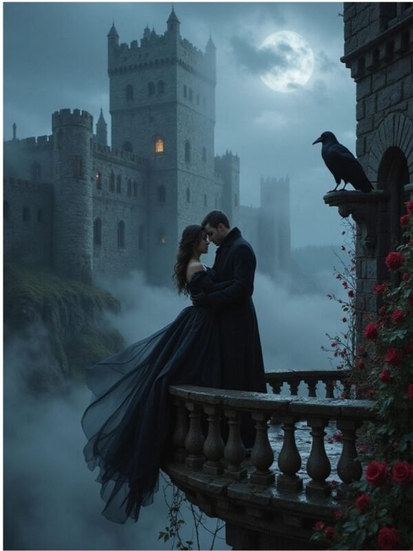 Mists of Betrayal - Haunted Castle Dark Romance Digital Art Print
