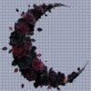 gothic png, dark romance, rose moon, crescent moon, black rose, red rose, floral sublimation, t-shirt design, velvet moon, romantic gothic, transparent png, high contrast, moon art