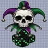 2 Cursed Jester Skull PNG | Dark Mardi Gras Dice | Gothic Clown Macabre Clipart | Gaming Spooky Digital Download