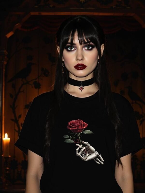 2nd silence-WP Mocks (1) Grave's Affection PNG | Skeleton Hand Rose Clip Art | Gothic Romance Tattoo Design | High Contrast Merch Ready