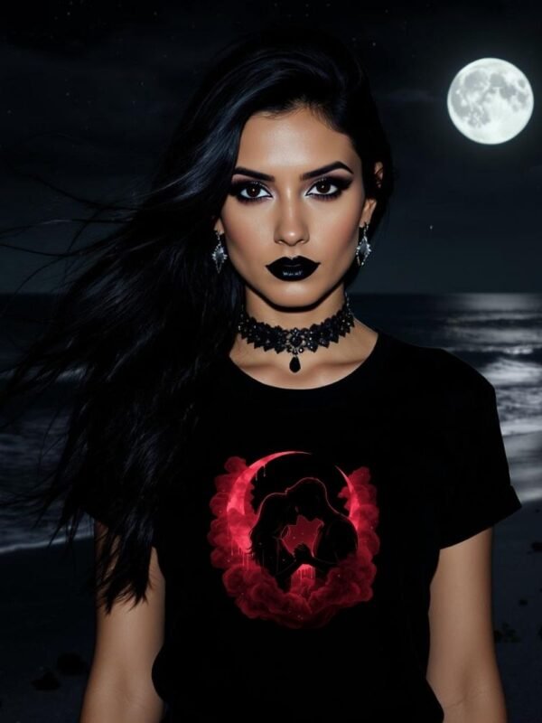 2nd silence-WP Mocks The Second Silence | Dark Romance Gothic Lovers Silhouette PNG | Crimson Crescent Moon Digital Download