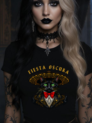 Fiesta PNG Cinco de Mayo PNG, Gothic Black Cat Graphic, Mexican Folk Art Digital Download, Dark Aesthetic Sublimation Design