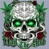 Hail The Herb Gothic Skull SVG, Cannabis Cut File, Weed Digital Download, Ornamental PNG, Sublimation Graphic, Stoner Art