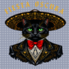 Fiesta PNG Cinco de Mayo PNG, Gothic Black Cat Graphic, Mexican Folk Art Digital Download, Dark Aesthetic Sublimation Design