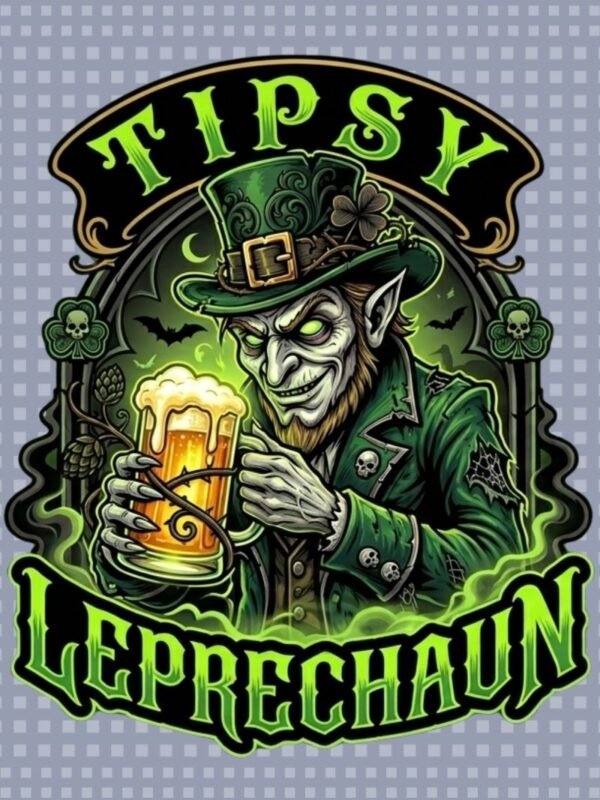 2 Tipsy Leprechaun PNG – Gothic St. Patrick's Day Digital Download